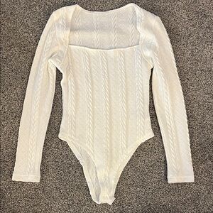 SHEIN White Cable Knit Kids Bodysuit